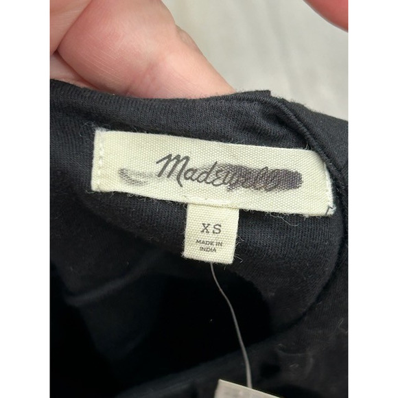 Madewell Sleeveless Crewneck Bubble Top Pullover Cotton Jet Black Size XS NWT - Picture 8 of 9